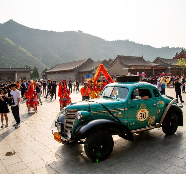 Classic car at a motorsport rally