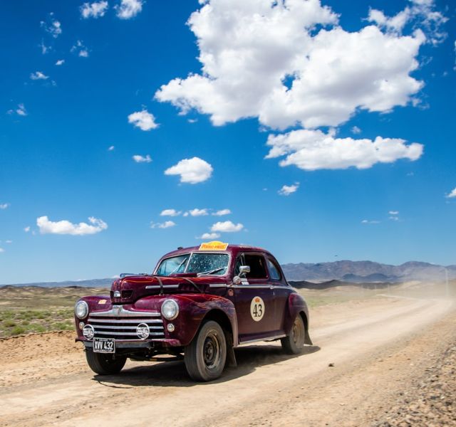 Classic car at a motorsport rally