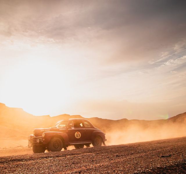Classic car at a motorsport rally