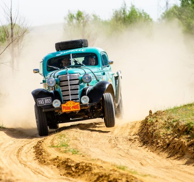 Classic car at a motorsport rally